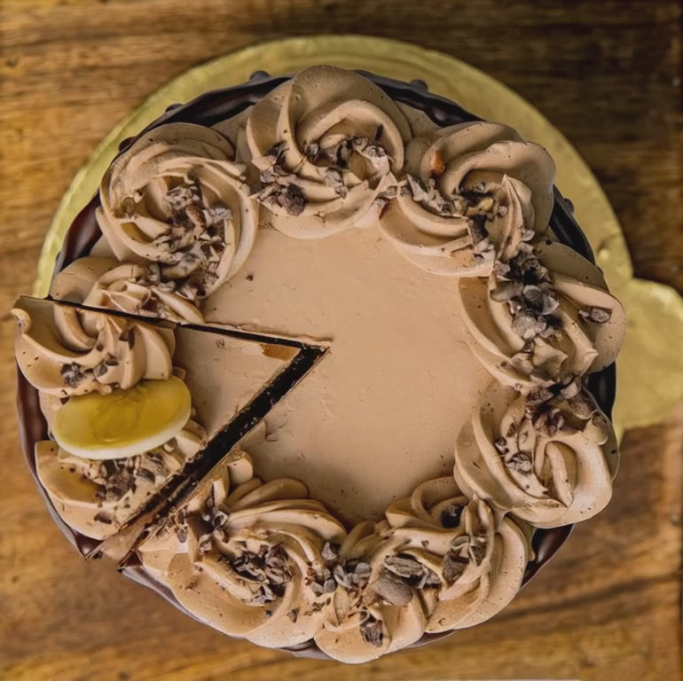 Load video: Coffee Liquor cake with Hazelnut Sponge and hazelnut Praline